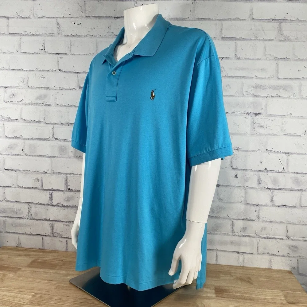 Polo Ralph Lauren Shirt Men's 3XB Big Polo Shirt Pima Soft Touch Blue S/S